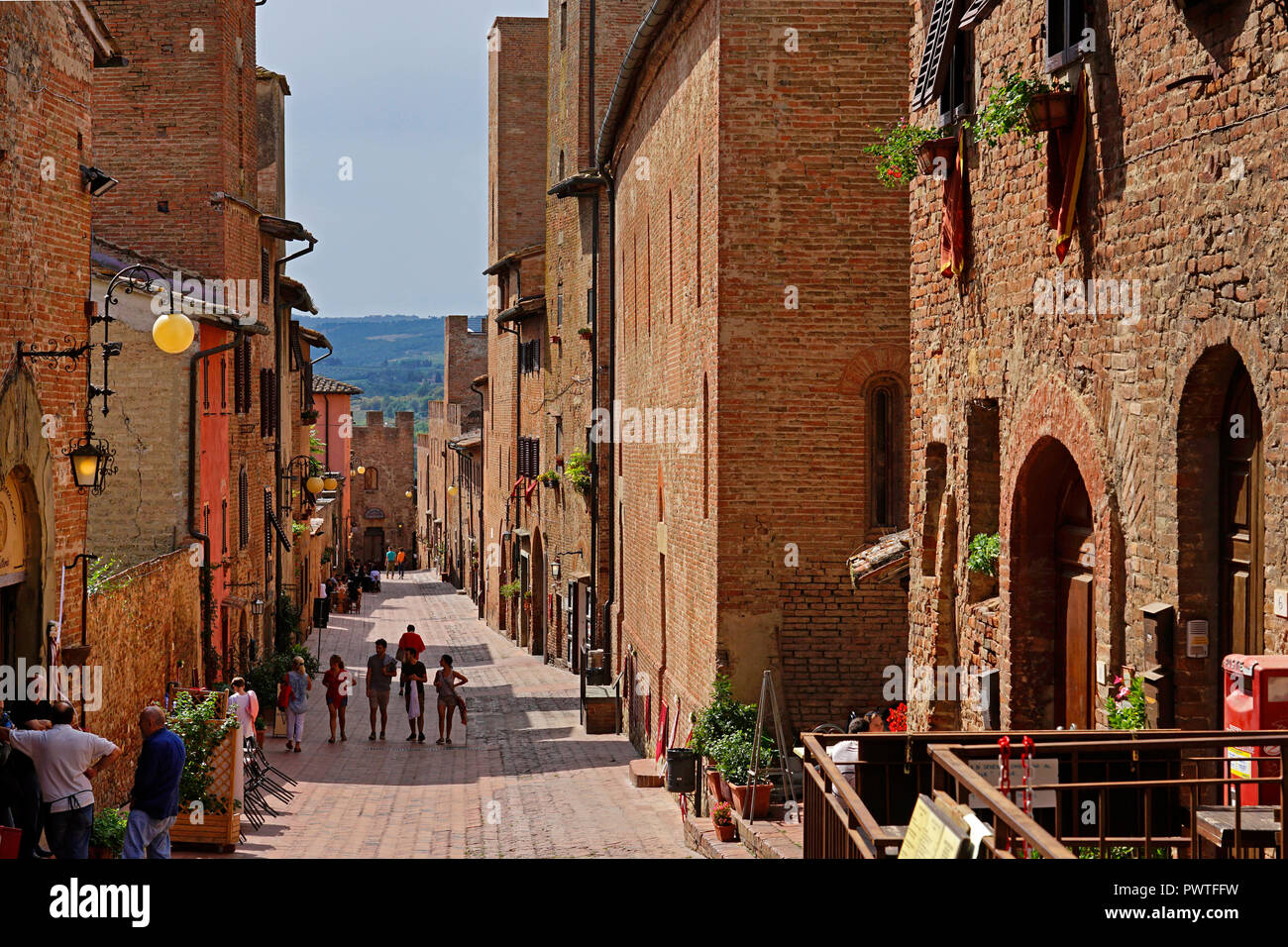 Vieille ville de San Gimignano en Toscane,Italie,Europe Banque D'Images