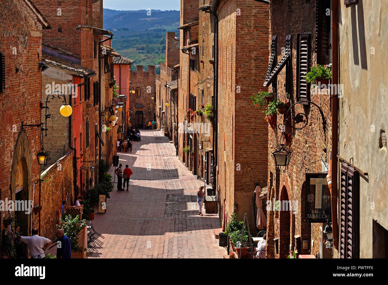 Vieille ville de San Gimignano en Toscane,Italie,Europe Banque D'Images