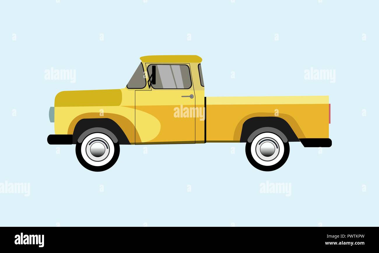 Pickup. Chariot classique. Vector illustration isolé Illustration de Vecteur