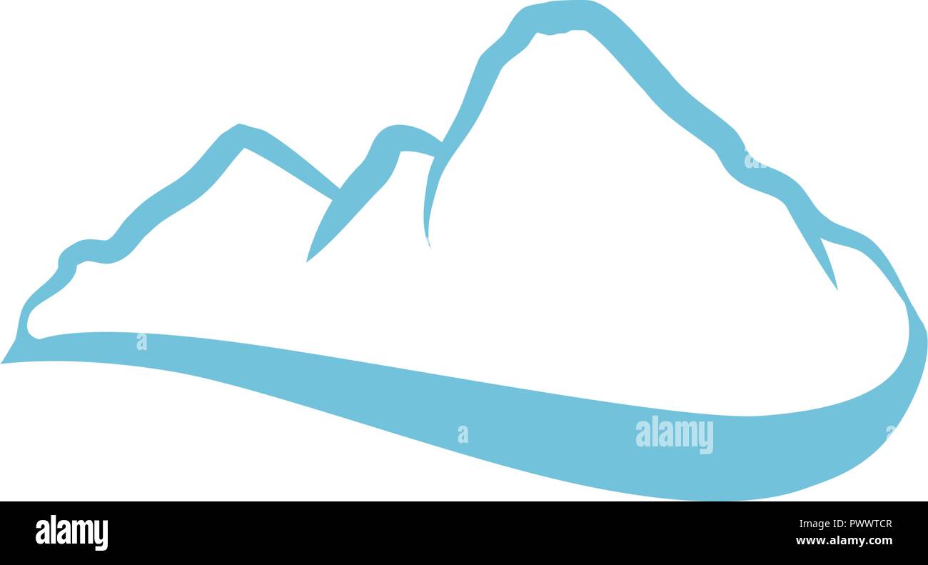 Scène d'hiver, la montagne, l'icône logo Illustration de Vecteur
