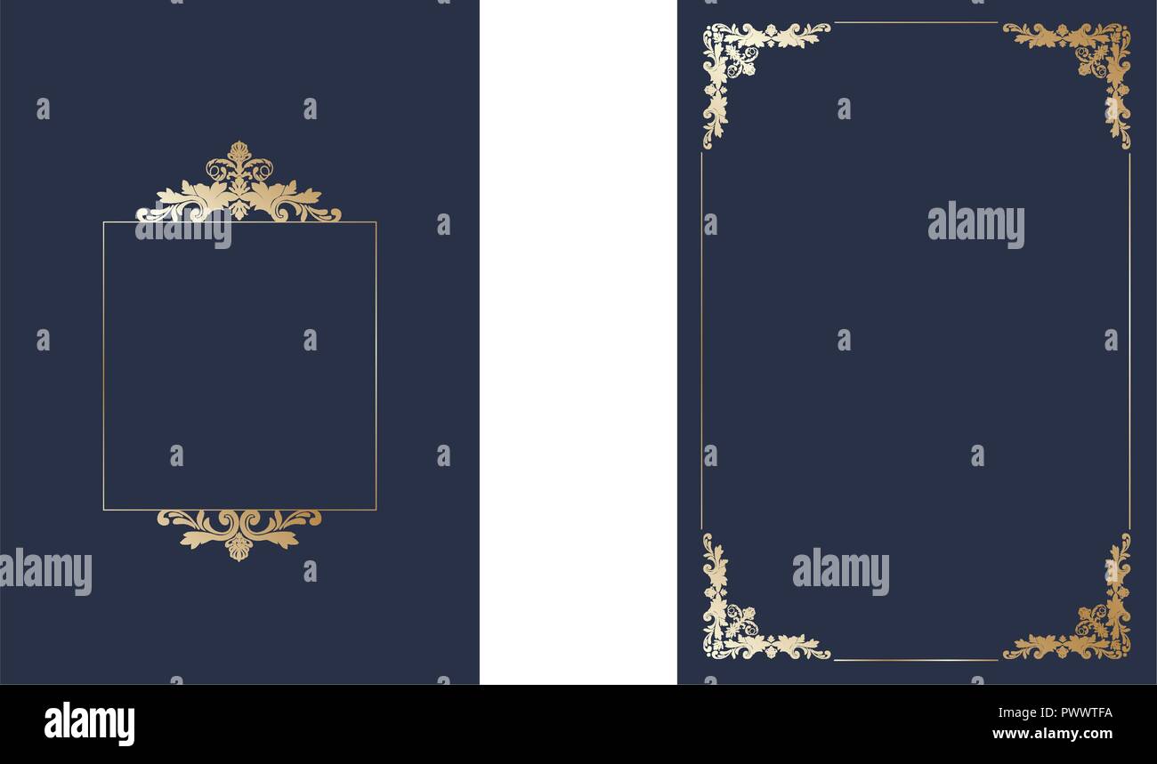 Or luxe invitation frames Illustration de Vecteur
