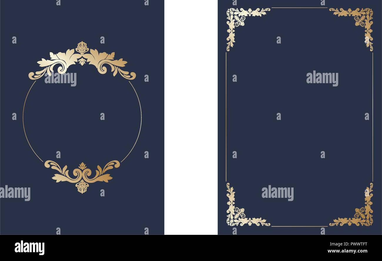 Or luxe invitation frames Illustration de Vecteur
