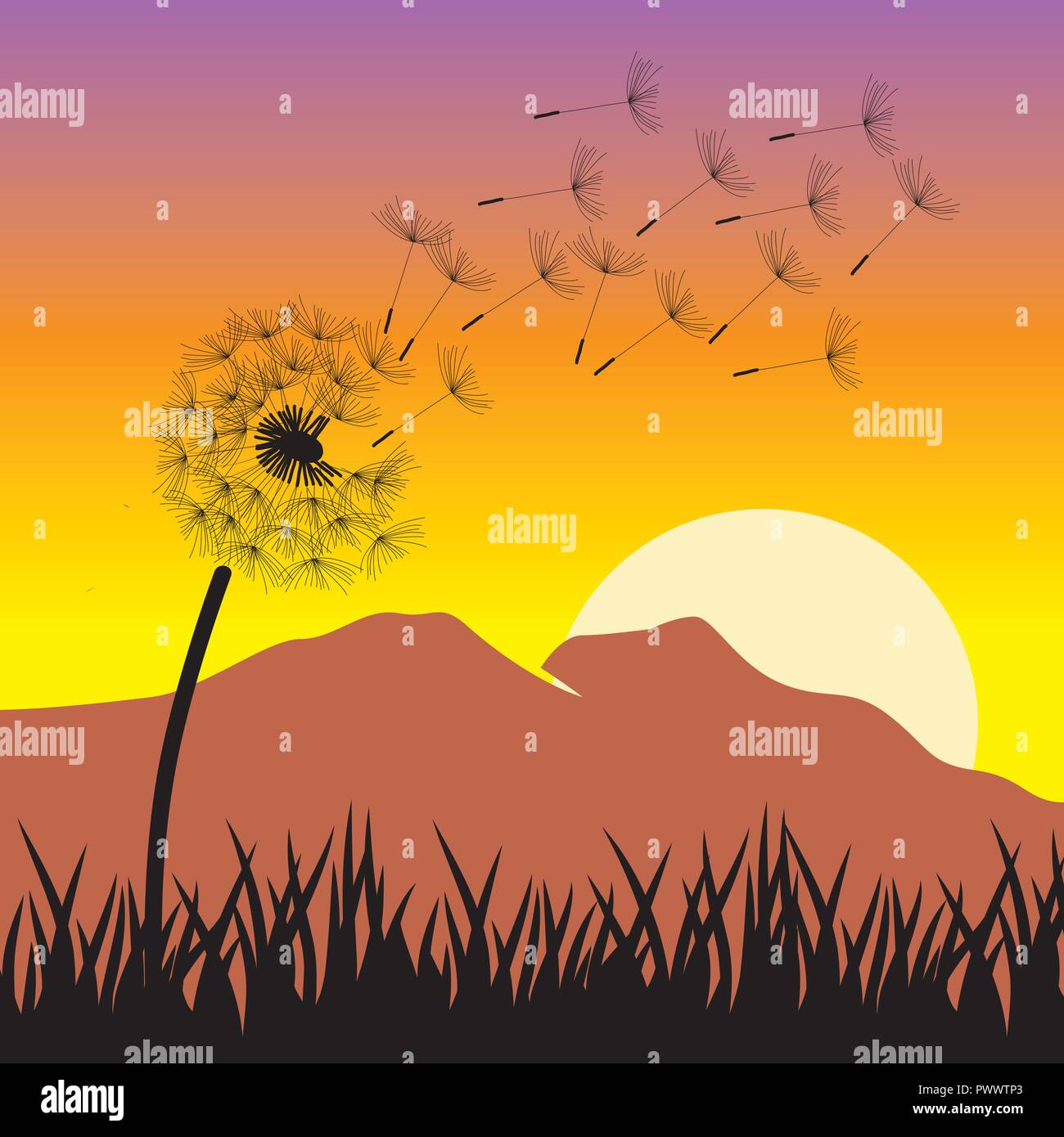 Pissenlit fleur, vector Illustration de Vecteur