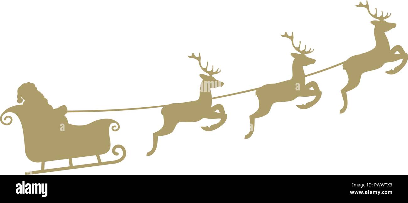 Pere Noel Traineau Du Ciel Image Vectorielle Stock Alamy