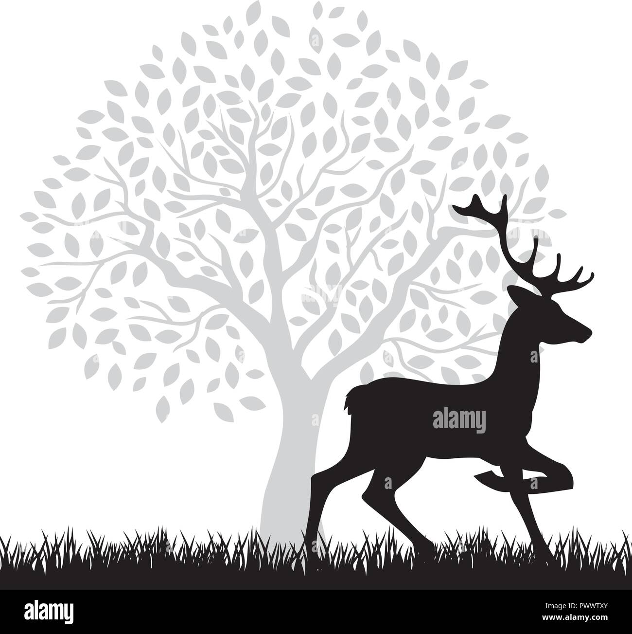 Forest deer, logo vector icon Illustration de Vecteur