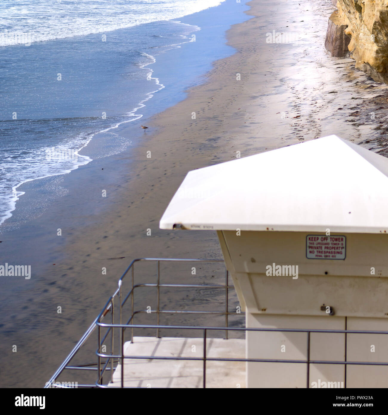 Lifeguard tower sur une plage de San Diego en Californie Banque D'Images