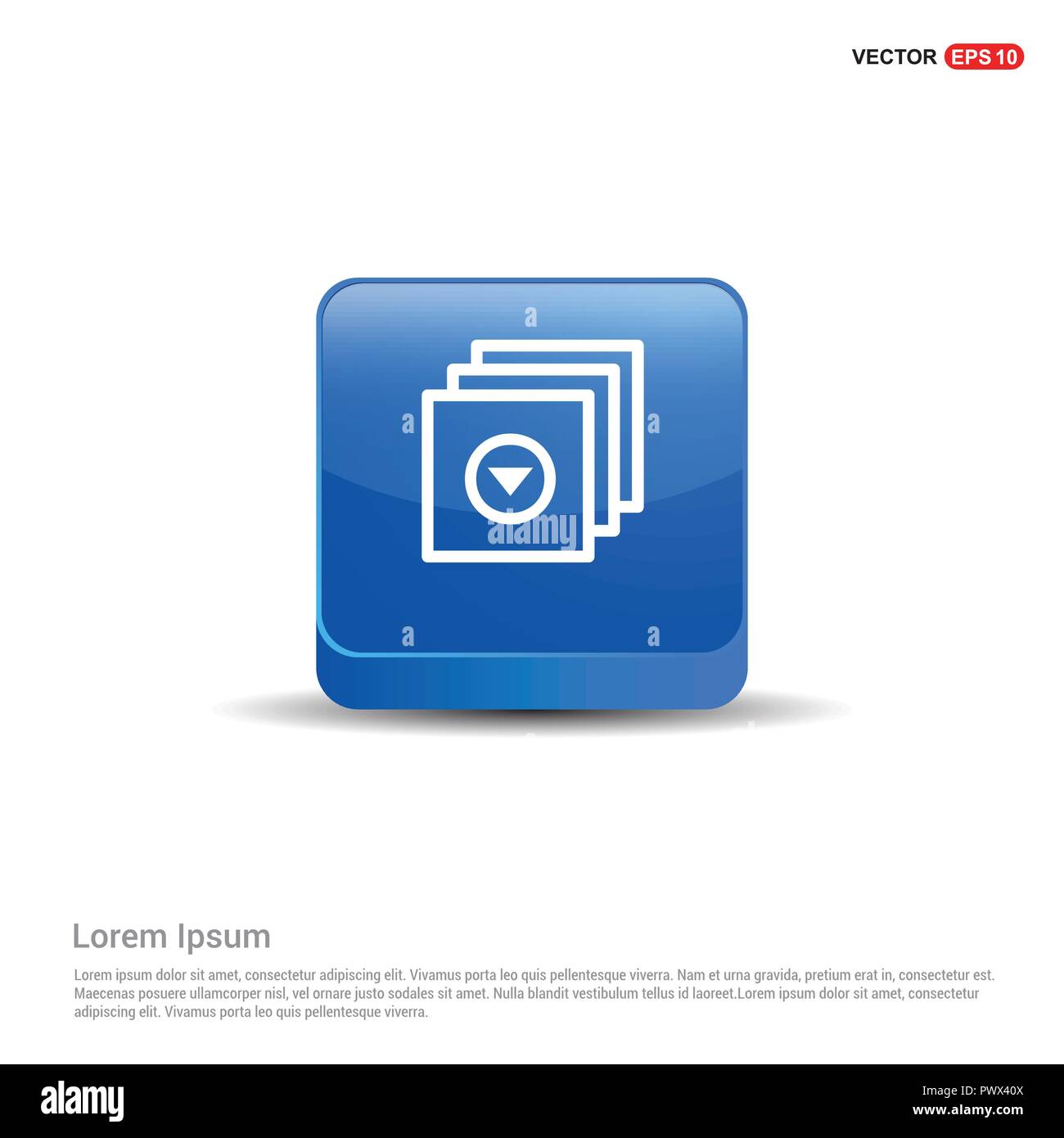 Media Player 3d - L'icône Bouton bleu. Illustration de Vecteur