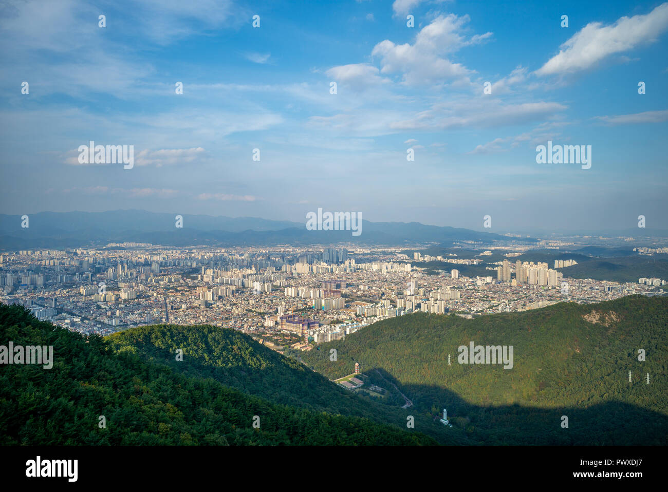 Vue aérienne du parc de l'ASPAN Daegu, Corée du Sud Banque D'Images