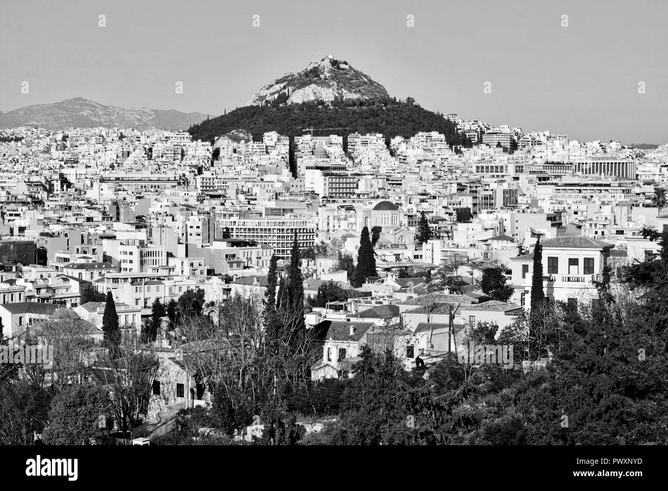Crystal Clear Sur Athènes Athènes, Paysage Urbain, vue relaxante à Athènes, Grèce Banque D'Images