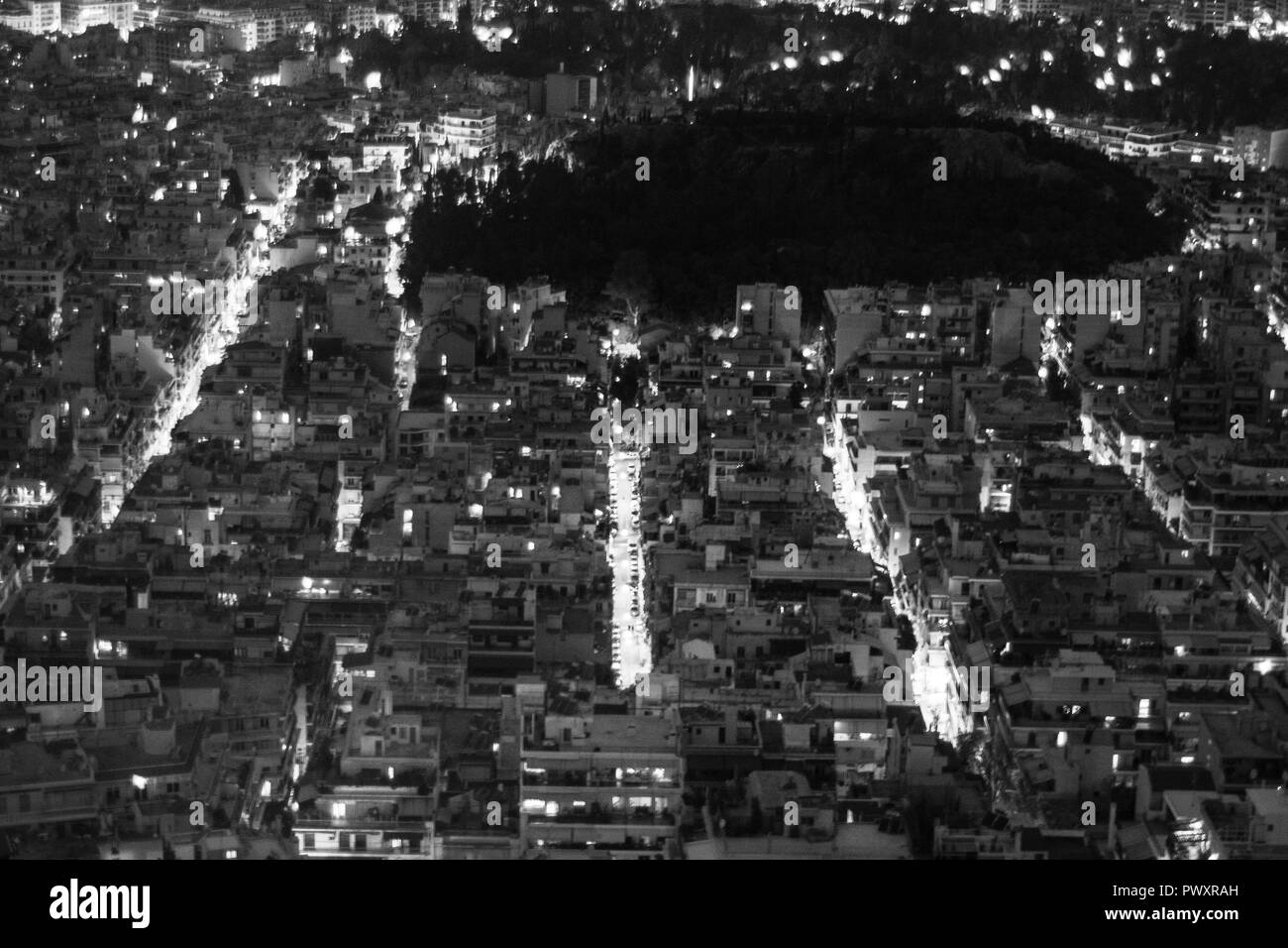 Crystal Clear Sur Athènes Athènes, Paysage Urbain, vue relaxante à Athènes, Grèce Banque D'Images