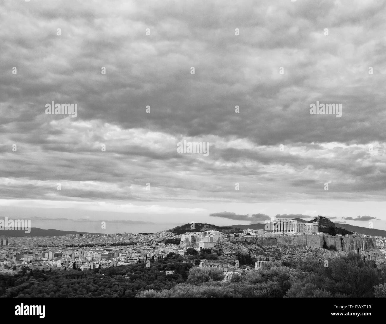 Crystal Clear Sur Athènes Athènes, Paysage Urbain, vue relaxante à Athènes, Grèce Banque D'Images
