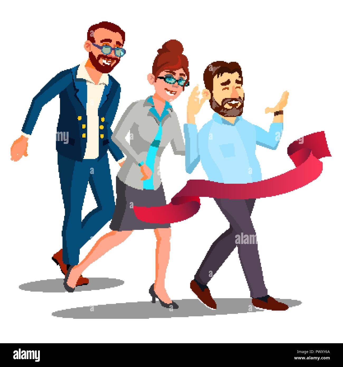 La formation d'affaires, des employés de bureau dans les complets Runing à ligne d'arrivée. Illustration isolé Illustration de Vecteur La formation d'affaires, des employés de bureau dans les complets Runing à ligne d'arrivée. Illustration isolé Illustration de Vecteur