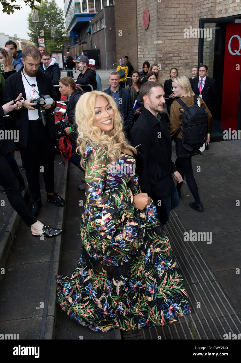 Londres, Royaume-Uni. 17 octobre 2018. La Maison ronde Chalk Farm Stefflon Don arrive aux Q Awards 2018 en association avec Absolute radio Credit: Dean Fardell/ Alamy Live News / Alamy Live News feed Banque D'Images