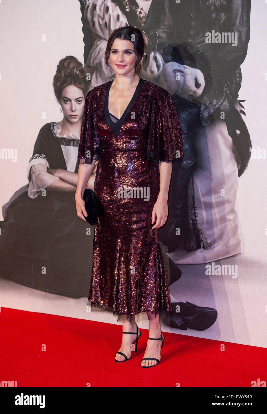 Londres, Royaume-Uni. 18 octobre, 2018. Rachel Weisz assiste à la première UK de la 'Favorite' & American Express à la 62e Gala BFI London Film Festival le 18 octobre 2018 à Londres, en Angleterre. Crédit : Gary Mitchell, GMP Media/Alamy Live News Banque D'Images