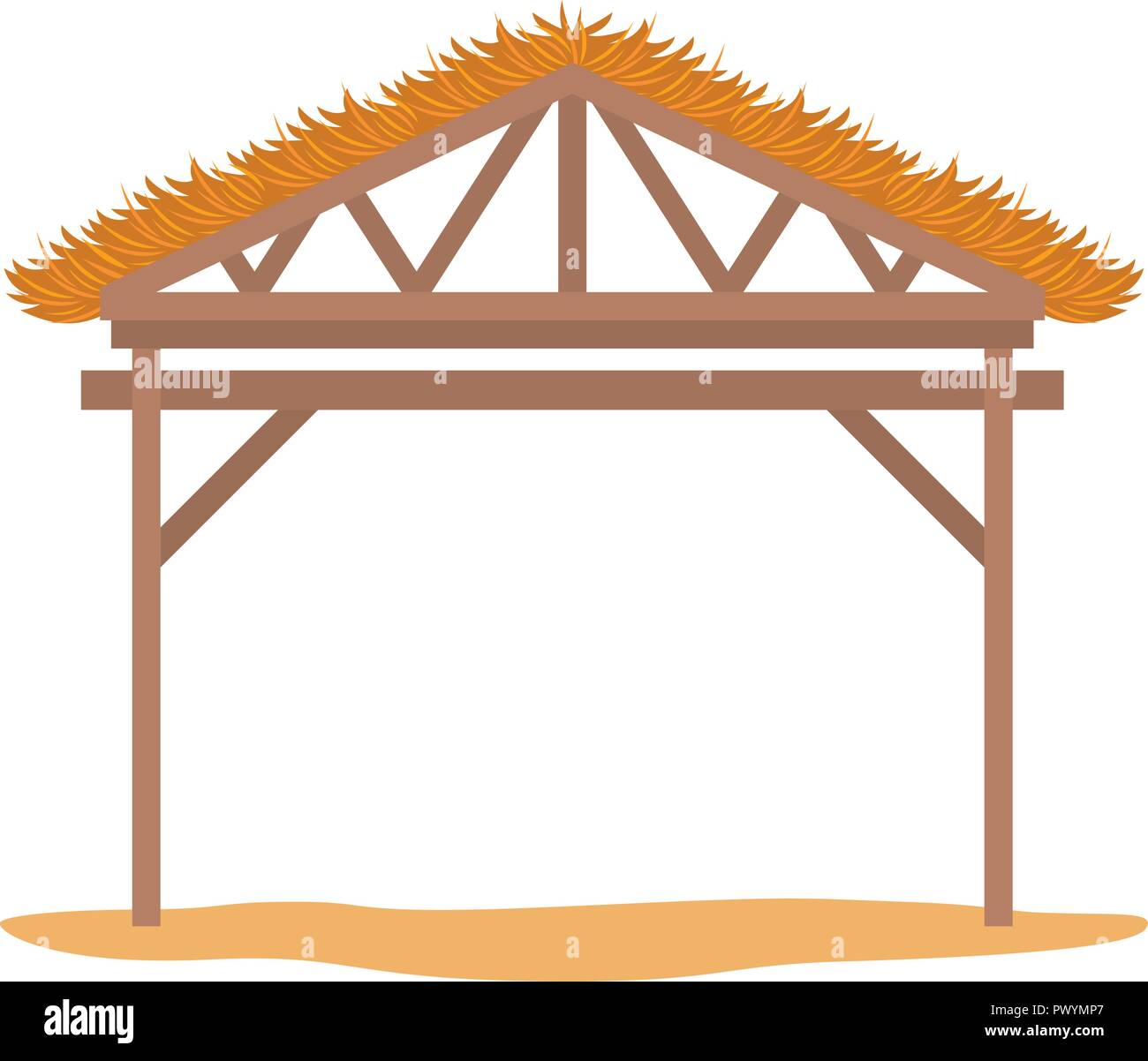 L'icône en bois mangeoire stable Illustration de Vecteur