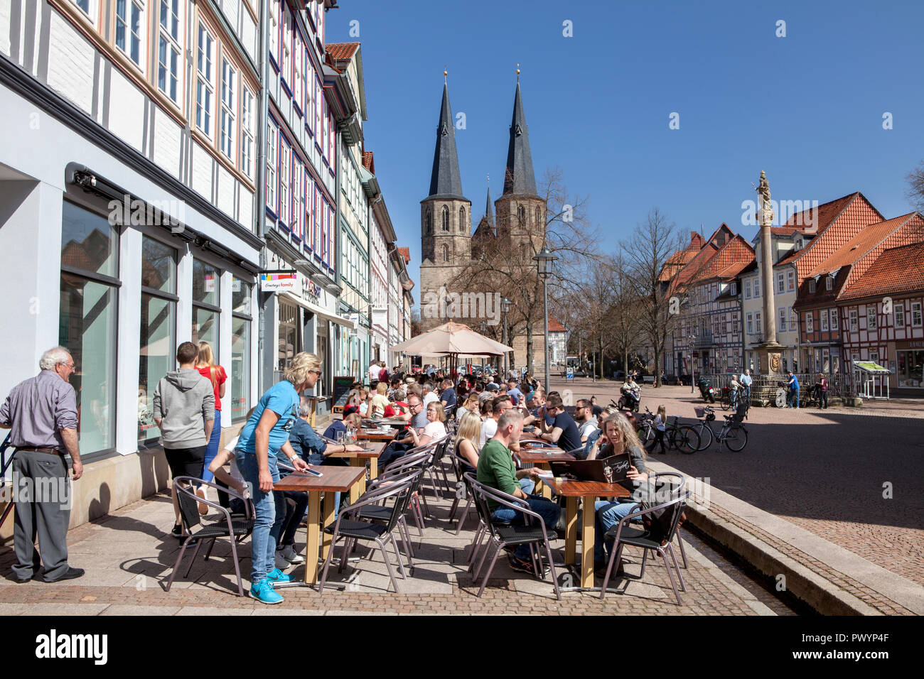 Market street, Duderstadt, Basse-Saxe, Allemagne, Europe Banque D'Images