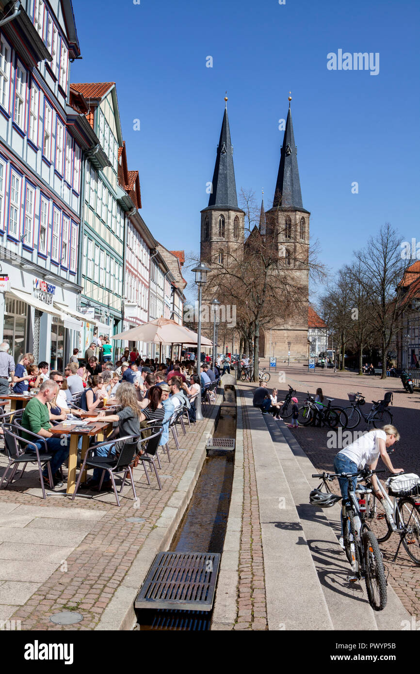 Market street, Duderstadt, Basse-Saxe, Allemagne, Europe Banque D'Images