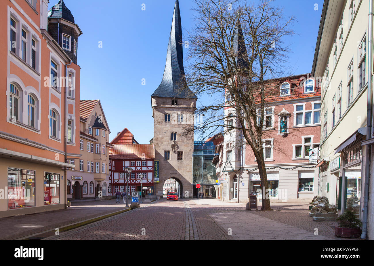 La porte de la vieille ville Westerturm, Duderstadt, Basse-Saxe, Allemagne, Europe Banque D'Images