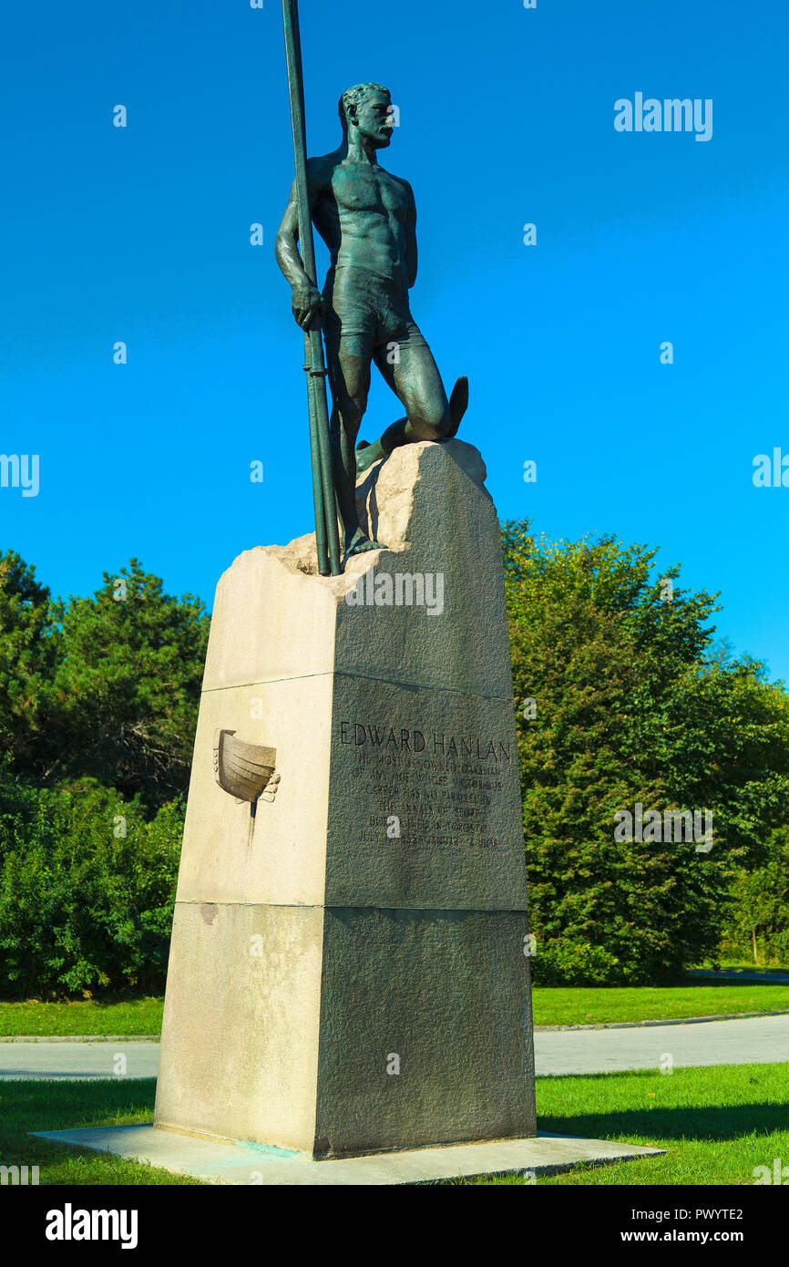 Toronto Ontario Canada Statue d'Edward Hanlan sur l'île de Toronto Banque D'Images