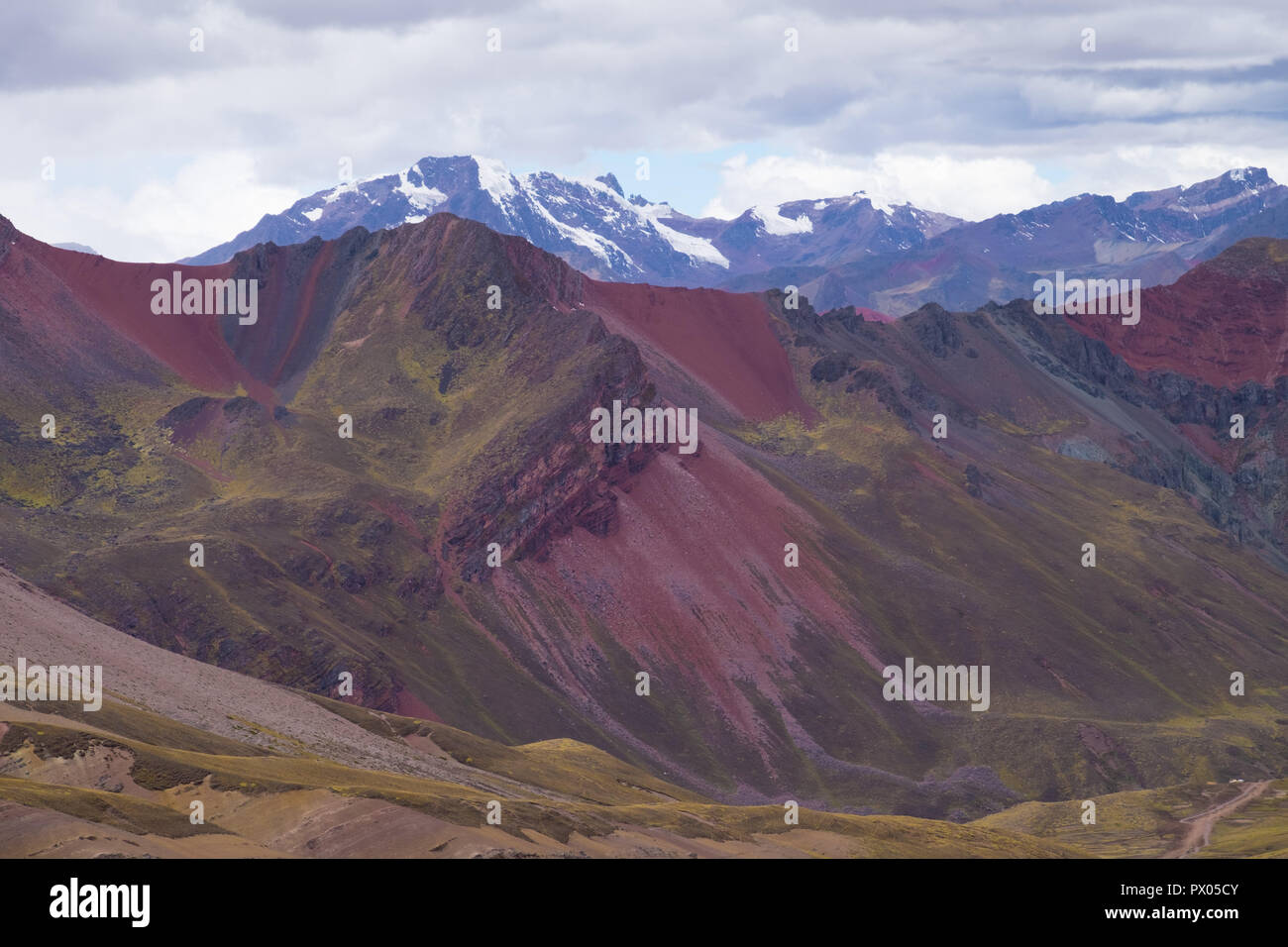 VINICUNCA ou RAINBOW MOUNTAIN - région de Cuzco - Pérou Banque D'Images