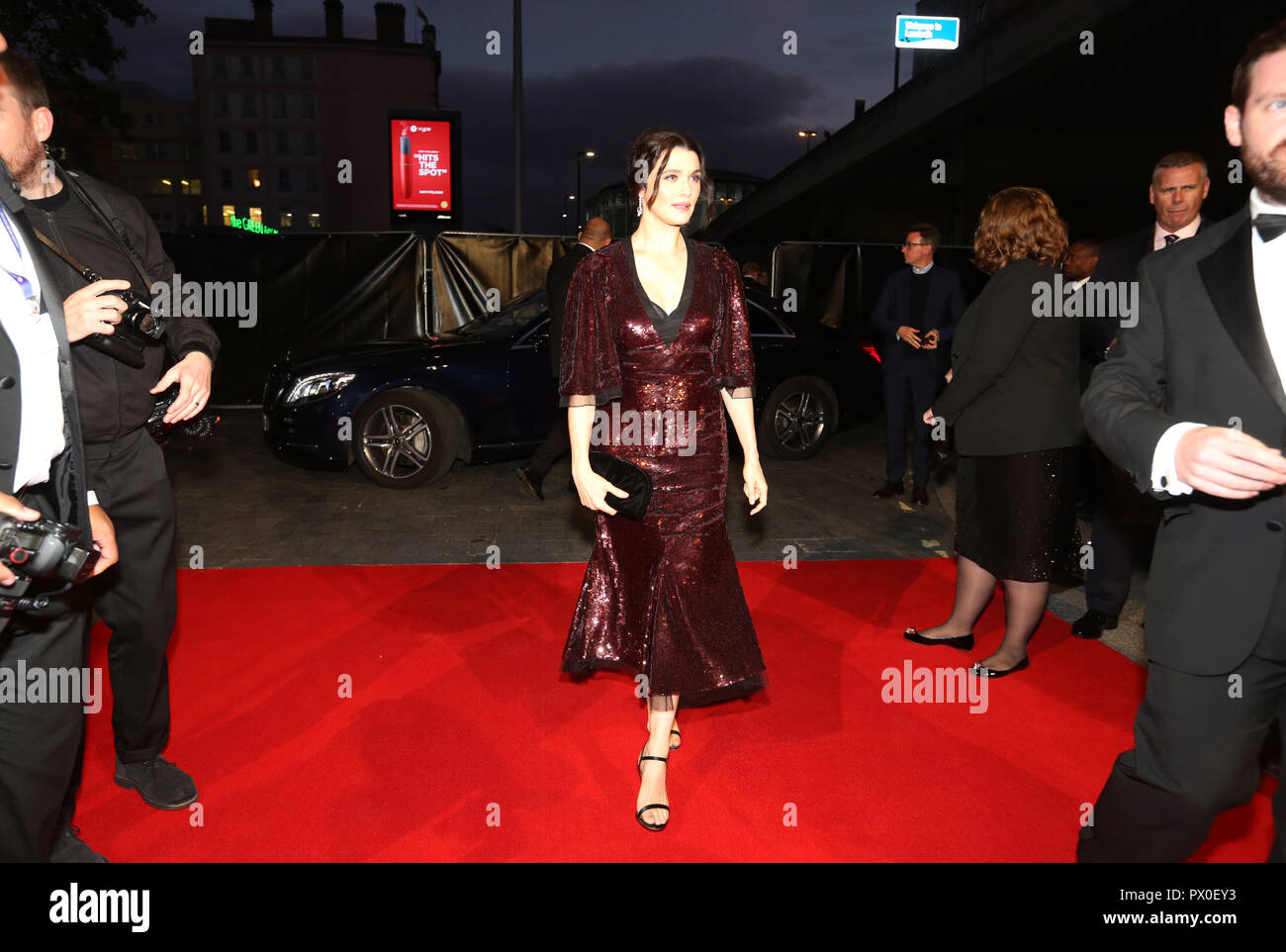 Rachel Weisz participant à la UK premiere du favori à la BFI Southbank pour la 62e session de BFI London Film Festival. Banque D'Images
