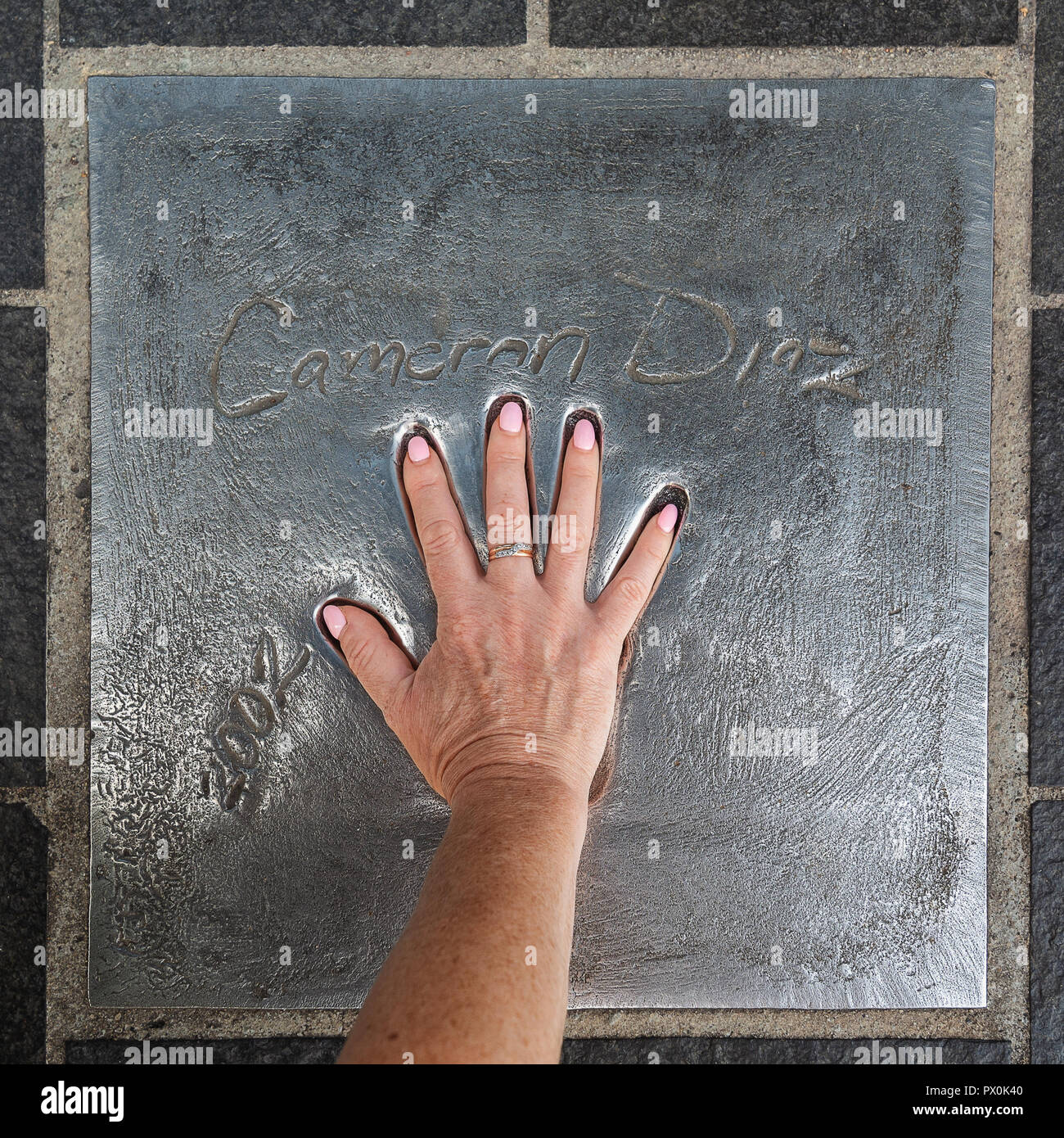 Cannes, France, le 15 septembre 2018 : empreinte de Cameron Diaz fixés en 2002 pendant le Festival de Cannes Banque D'Images