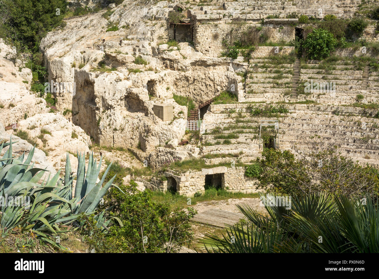 Amphithéâtre romain de Cagliari, Italie Banque D'Images