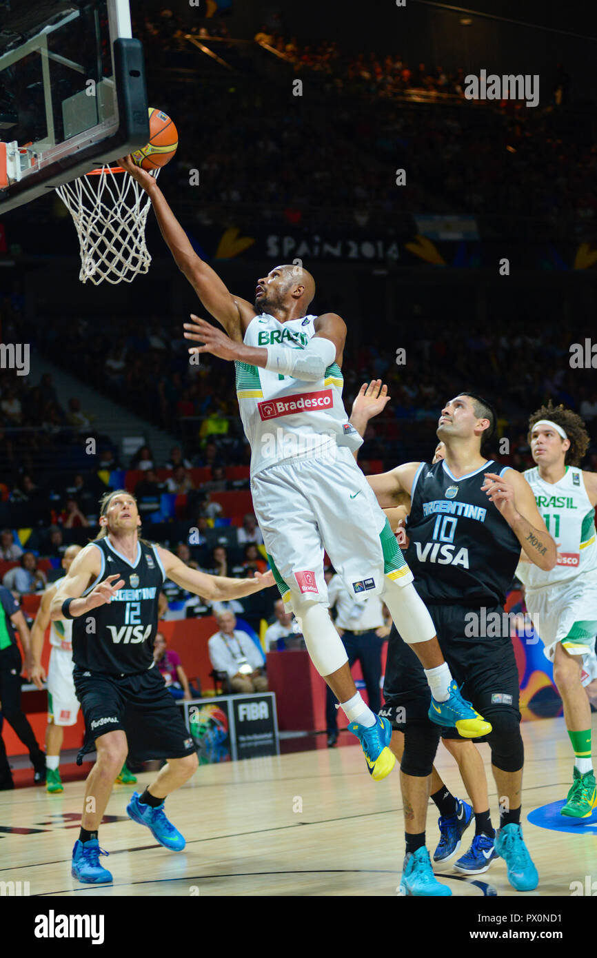 Leandrinho Barbosa. L'équipe nationale du Brésil. Coupe du monde de basket-ball de l'Espagne 2014 Banque D'Images