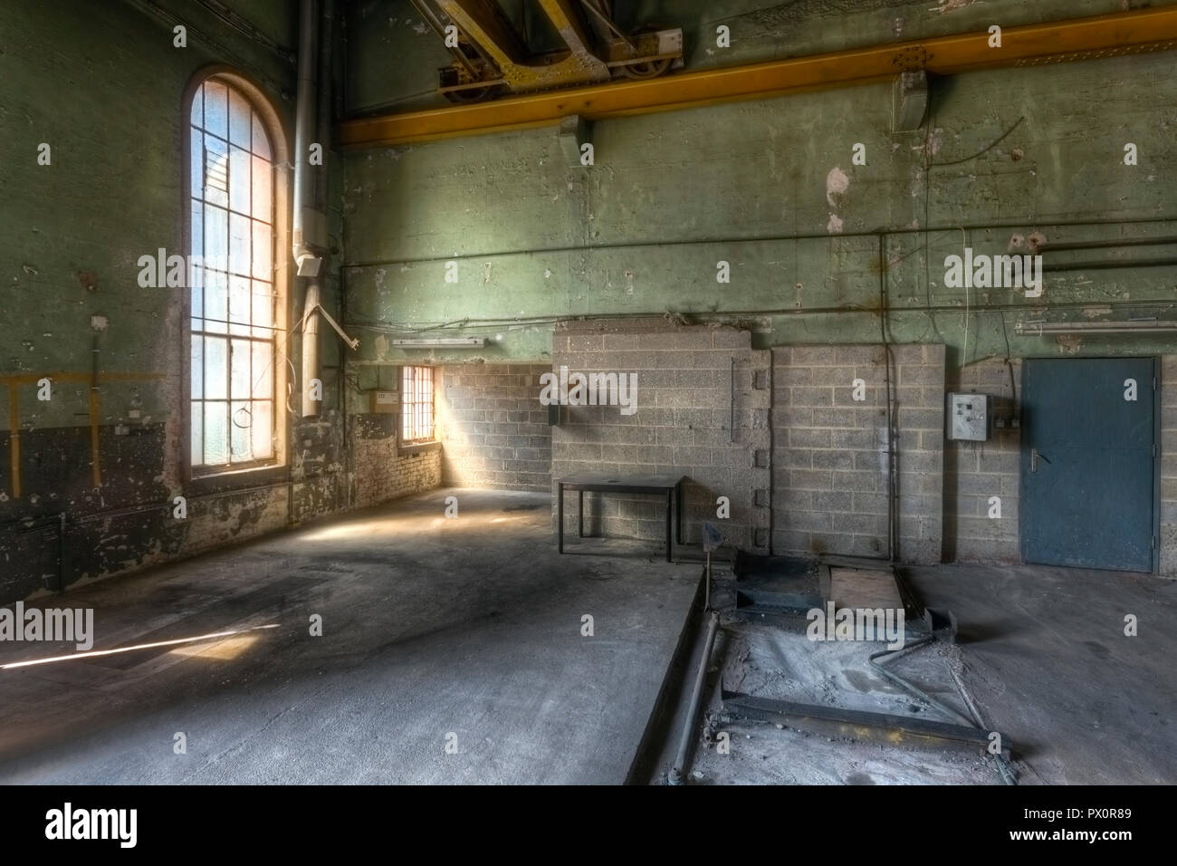 Vue intérieure d'une chambre à une fabrique de chocolat en Belgique. Banque D'Images