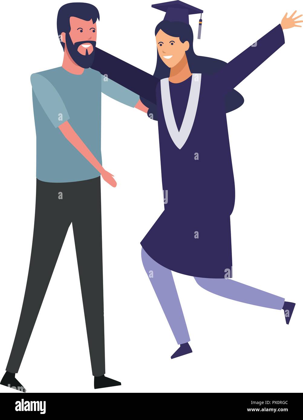 Célébration de remise des diplômes aux étudiants Illustration de Vecteur