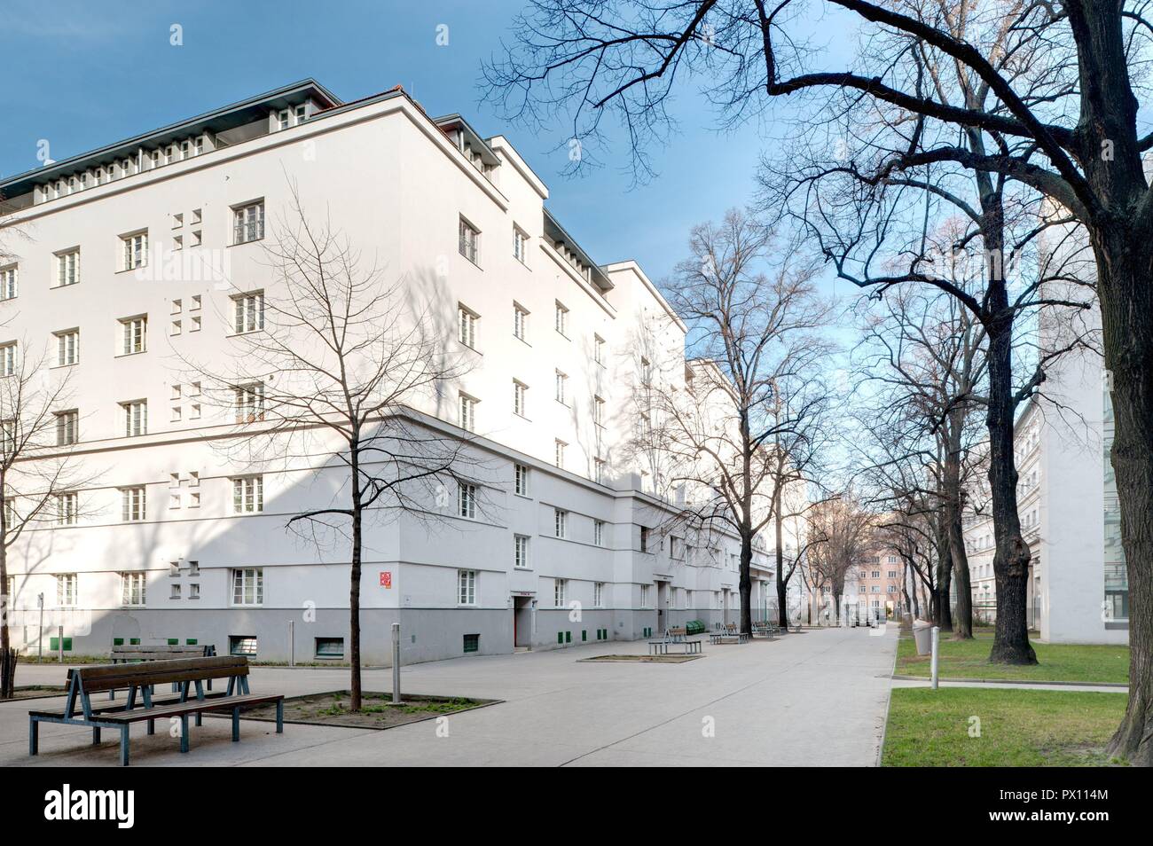 Wien, Gemeindebau des 'Roten Wien' - Vienne, Conseil Tenement Block, 'Red', Vienne, Winarsky-Hof Stromstraße 36-38, Oskar Wlach, Oskar Strnad, Josef F Banque D'Images