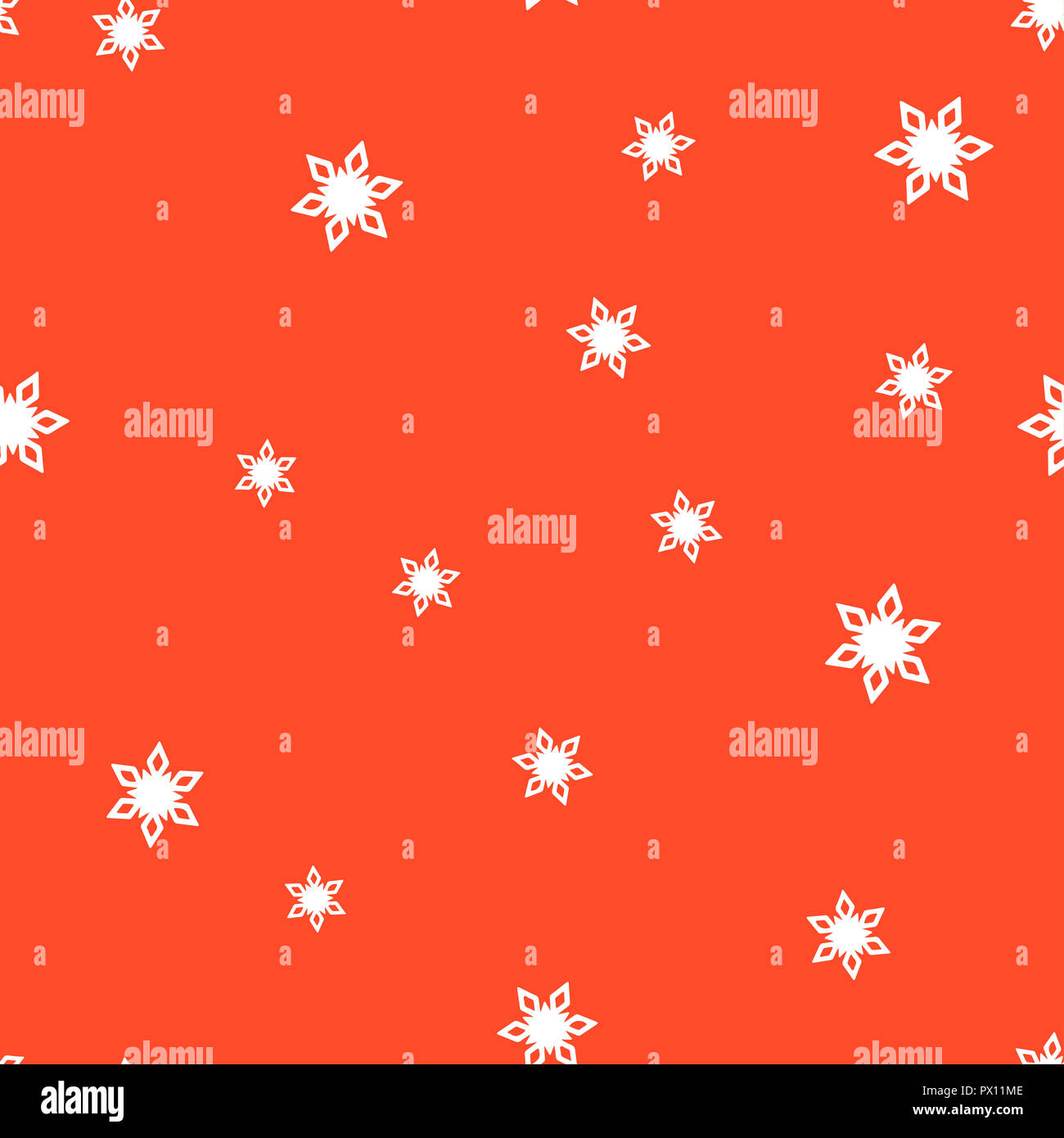Flocons blanc motif transparent. Fond orange. illustration. Banque D'Images