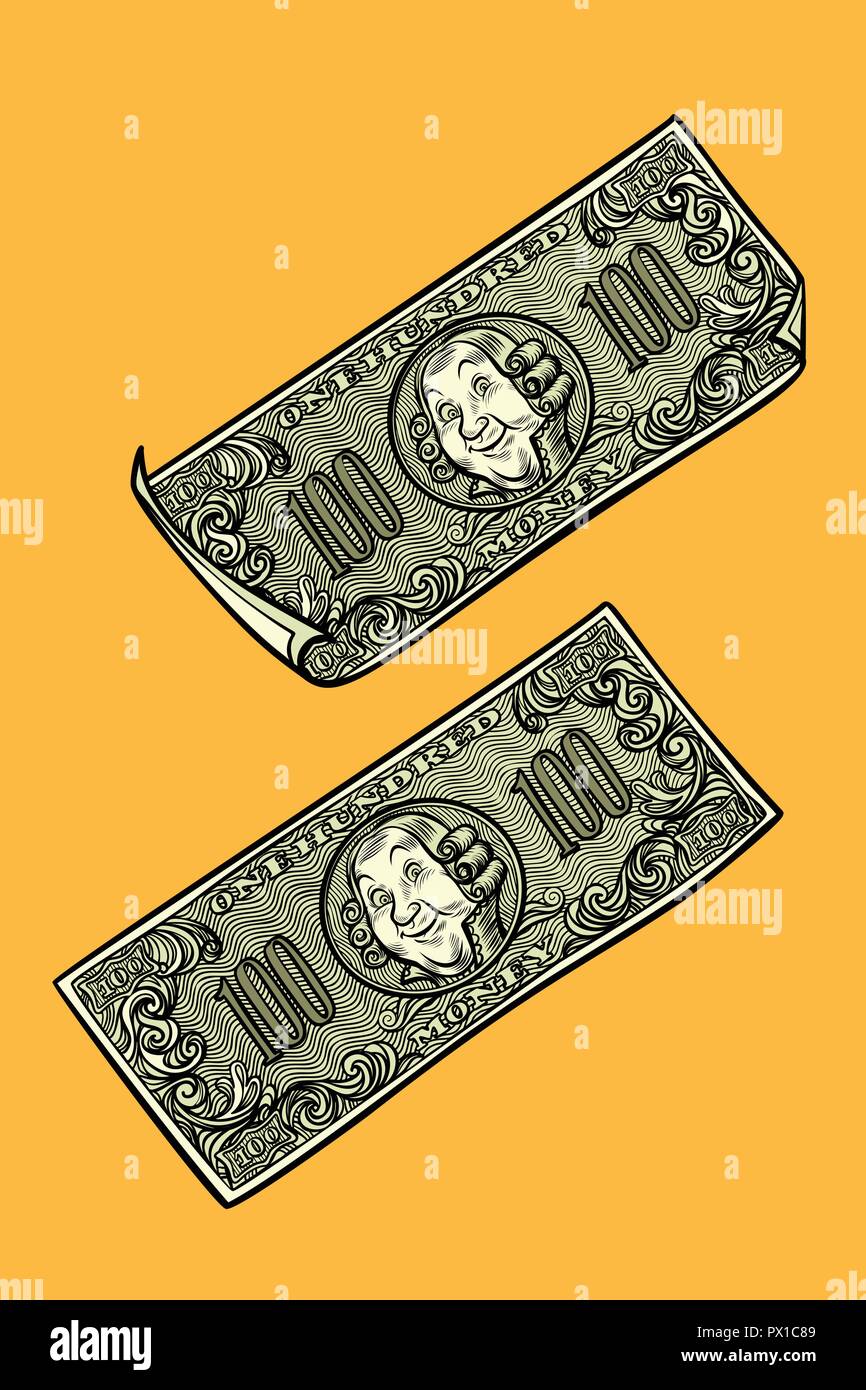 Billets en dollars, les banques et finances Illustration de Vecteur