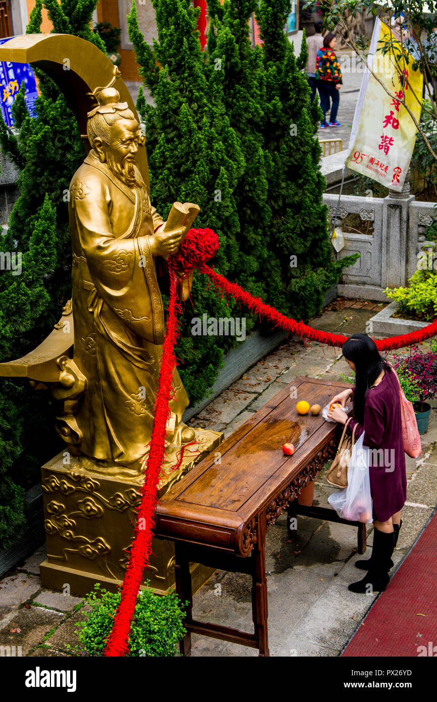 Sik Sik Yuen Wong Tai Sin Temple, Kowloon, Hong Kong, Chine. Banque D'Images