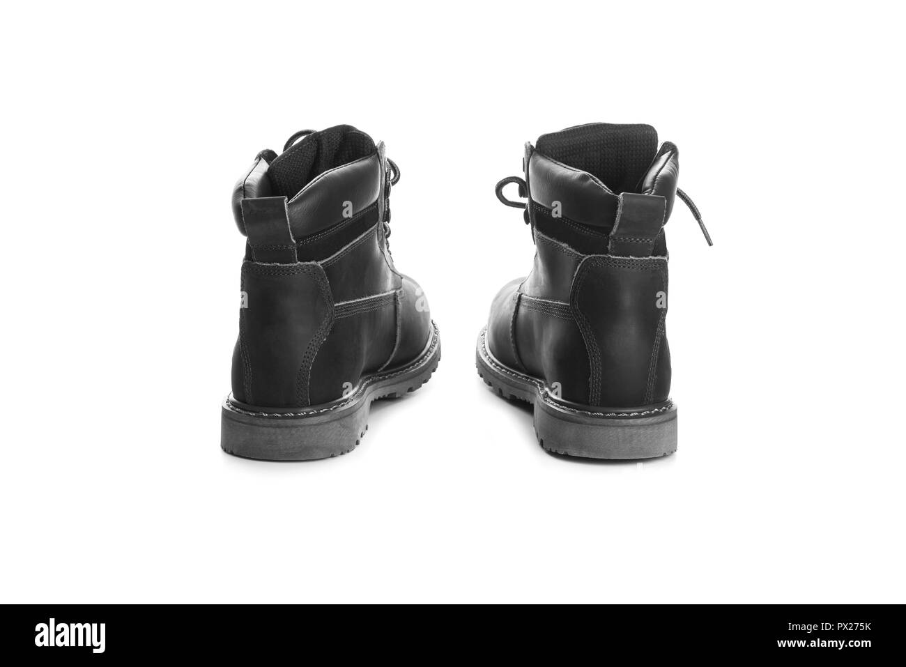 Boots homme noir, couleur, cuir nubuck avec Banque D'Images