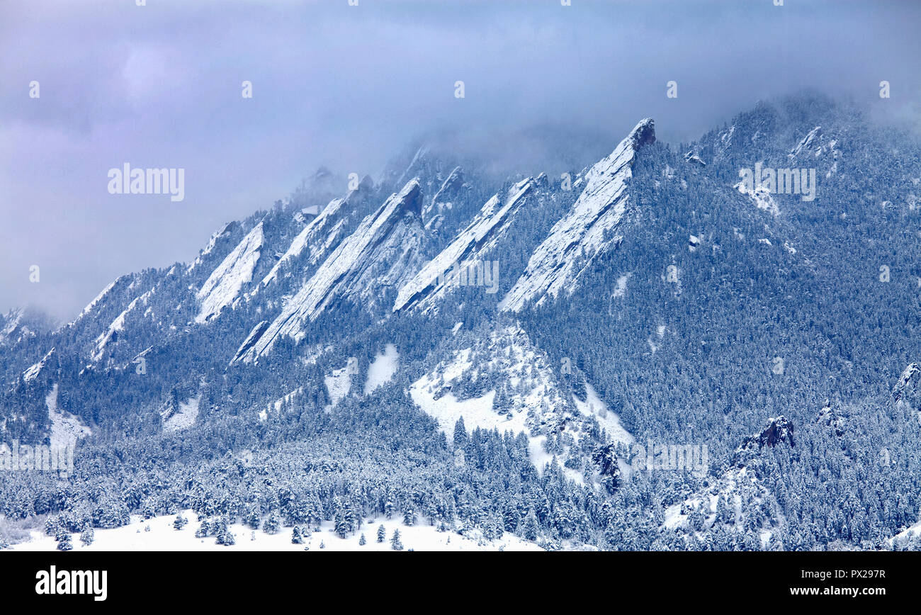 Des pics de Flatiron Boulder, Colorado, USA Banque D'Images