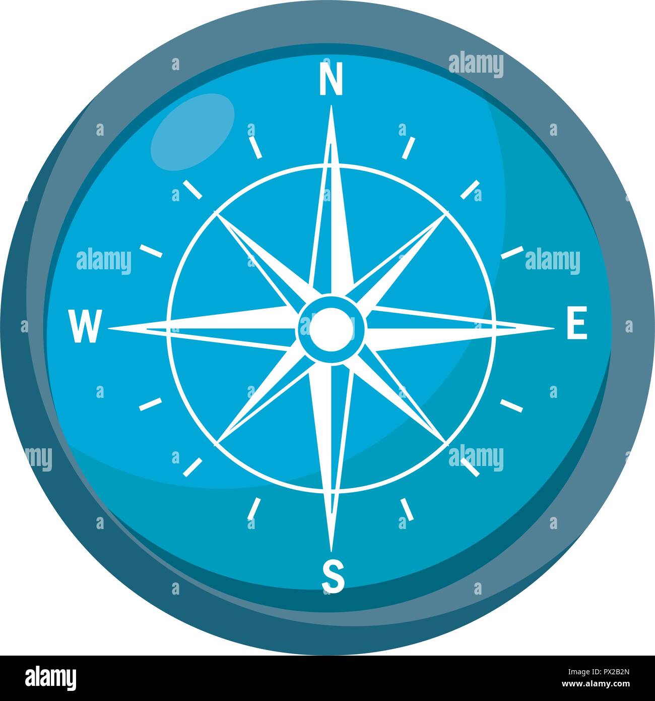 L'icône boussole bleu Illustration de Vecteur