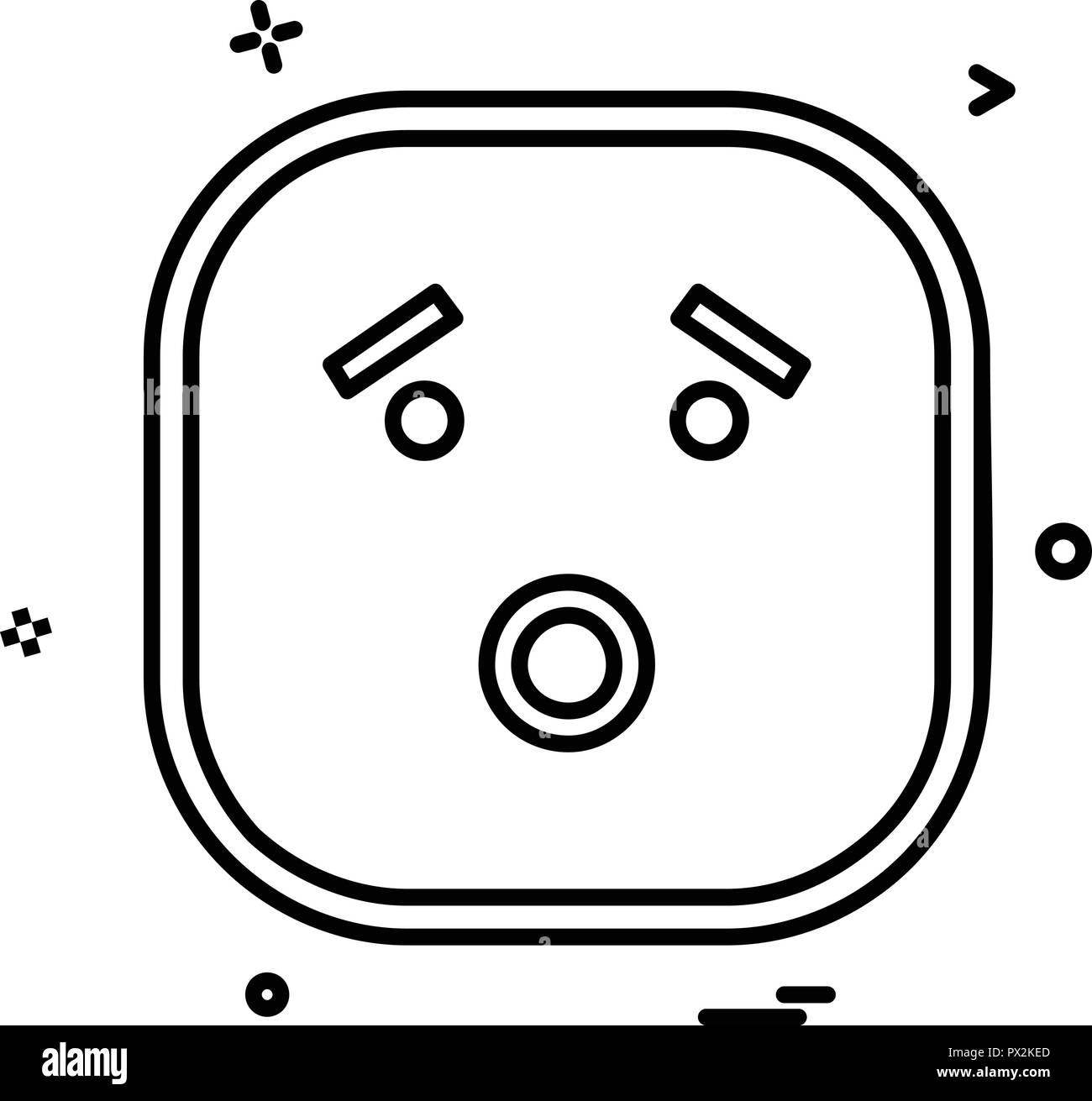 Icône vecteur conception Emoji triste Illustration de Vecteur