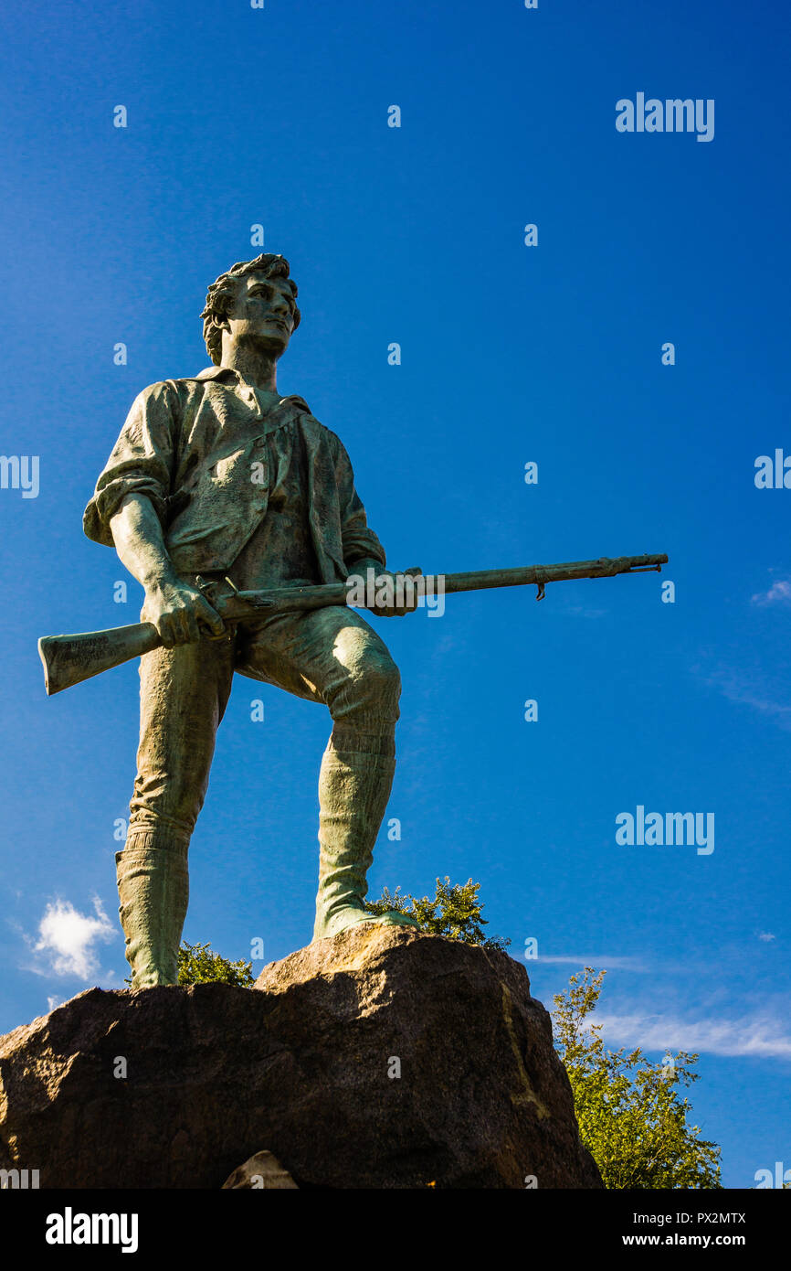 Statue Minuteman Lexington Battle Green   Lexington, Massachusetts, USA Banque D'Images