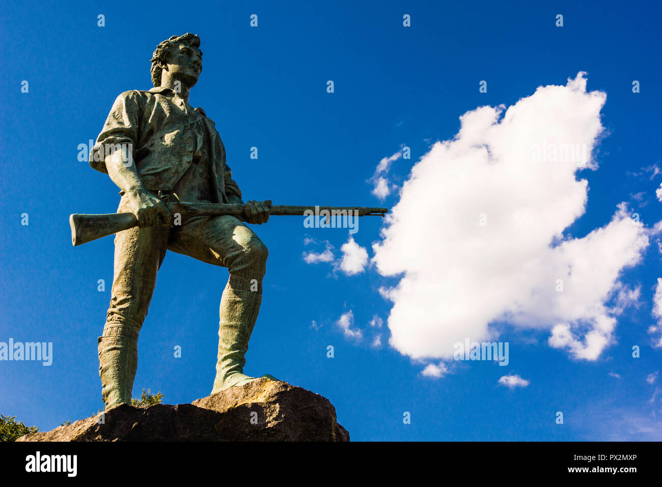 Statue Minuteman Lexington Battle Green   Lexington, Massachusetts, USA Banque D'Images