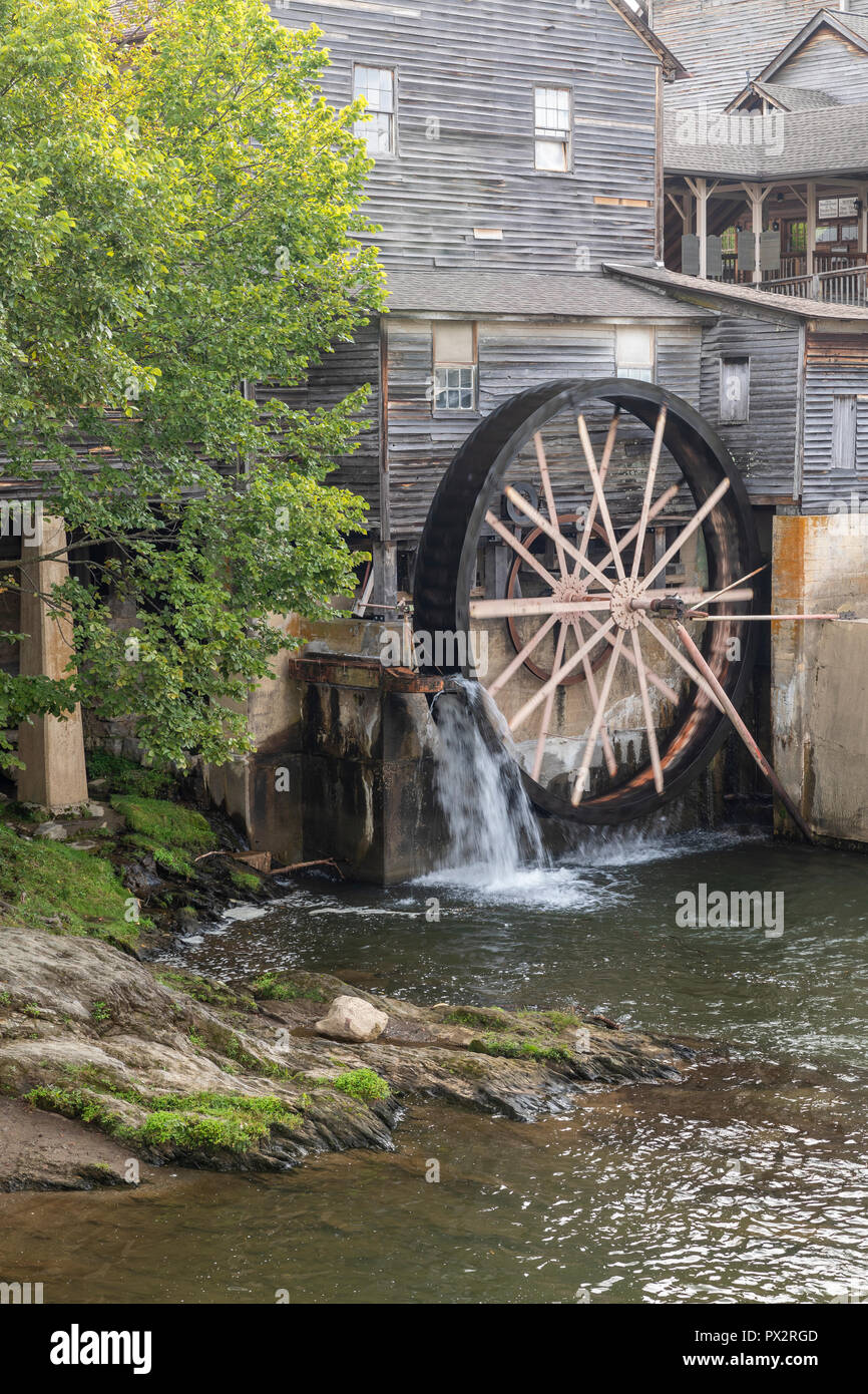 Old Grist Mill avec roue à eau Banque D'Images