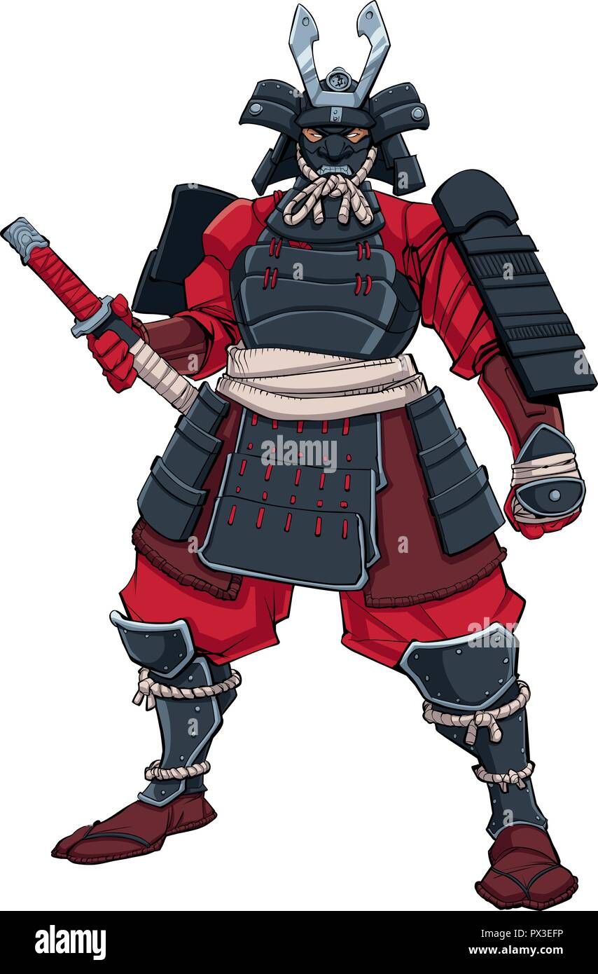 Samurai Warrior Black Illustration de Vecteur