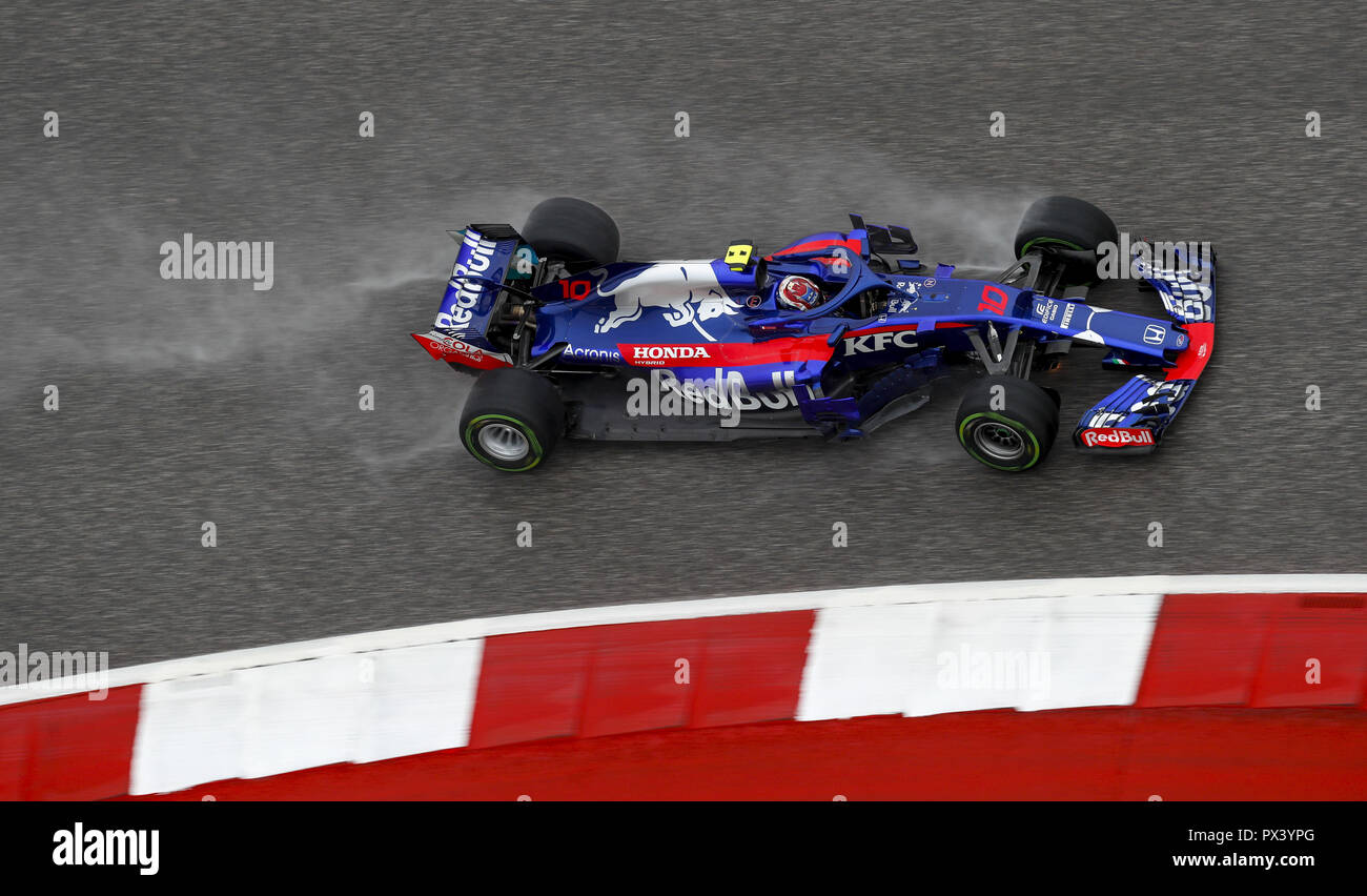 Austin, États-Unis d'Amérique. 19 Oct, 2018. Sport Automobile : Championnat du Monde de Formule Un 2018 ; ; ; Grand Prix de Formule 1 des États-Unis, 2018 PIRELLI UNITED STATES GRAND PRIX, le circuit des Amériques, # 10 Pierre Gasly (FRA Toro Rosso Ferrari) 19.10.2018. Utilisation dans le monde entier | Credit : dpa/Alamy Live News Banque D'Images