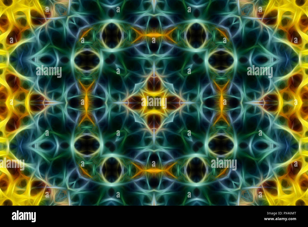 Fantastic green abstract pattern dans fractal technic Banque D'Images