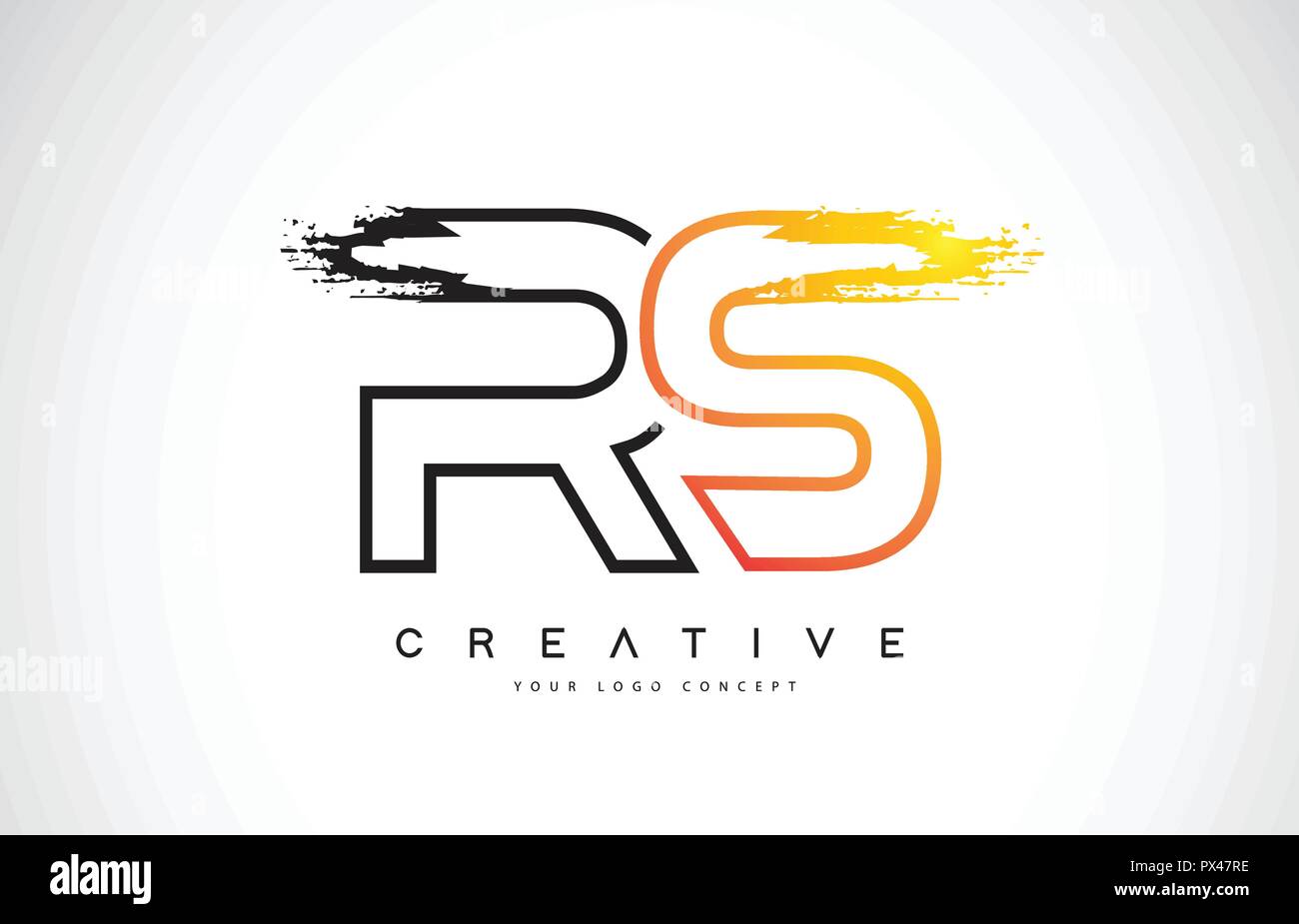 Création Logo Design moderne RS Vetor avec Orange et Noir. Course monogramme Lettre Design. Illustration de Vecteur