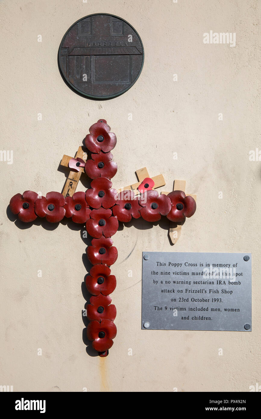 Belfast, Irlande du Nord. Mémorial aux victimes de l'IRA aux loyalistes sur Shankill Road. L'Ulster, Royaume-Uni Banque D'Images