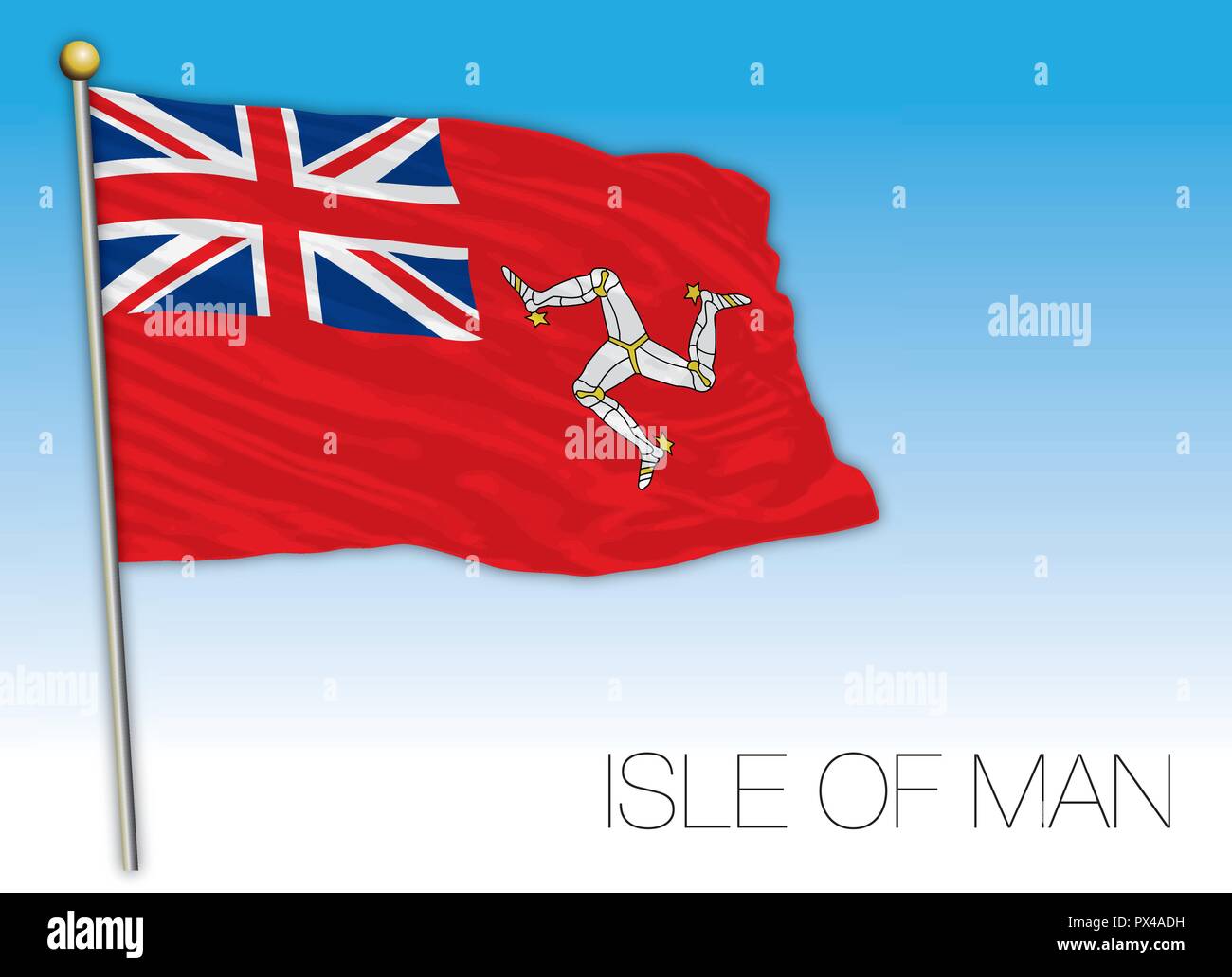 Drapeau de l'île de Man, Royaume-Uni, vector illustration Illustration de Vecteur