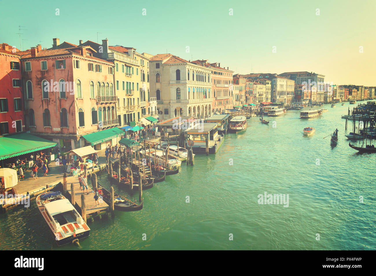 Paysage vintage de la célèbre ville italienne - Venise Banque D'Images