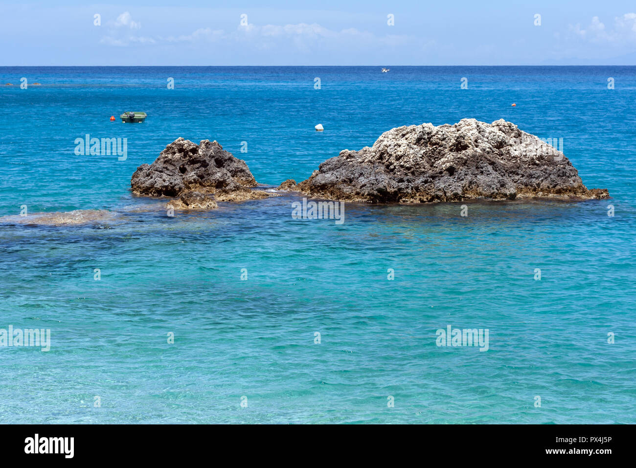 La plage d''Agios Nikitas, Leucade, îles Ioniennes, Grèce Banque D'Images