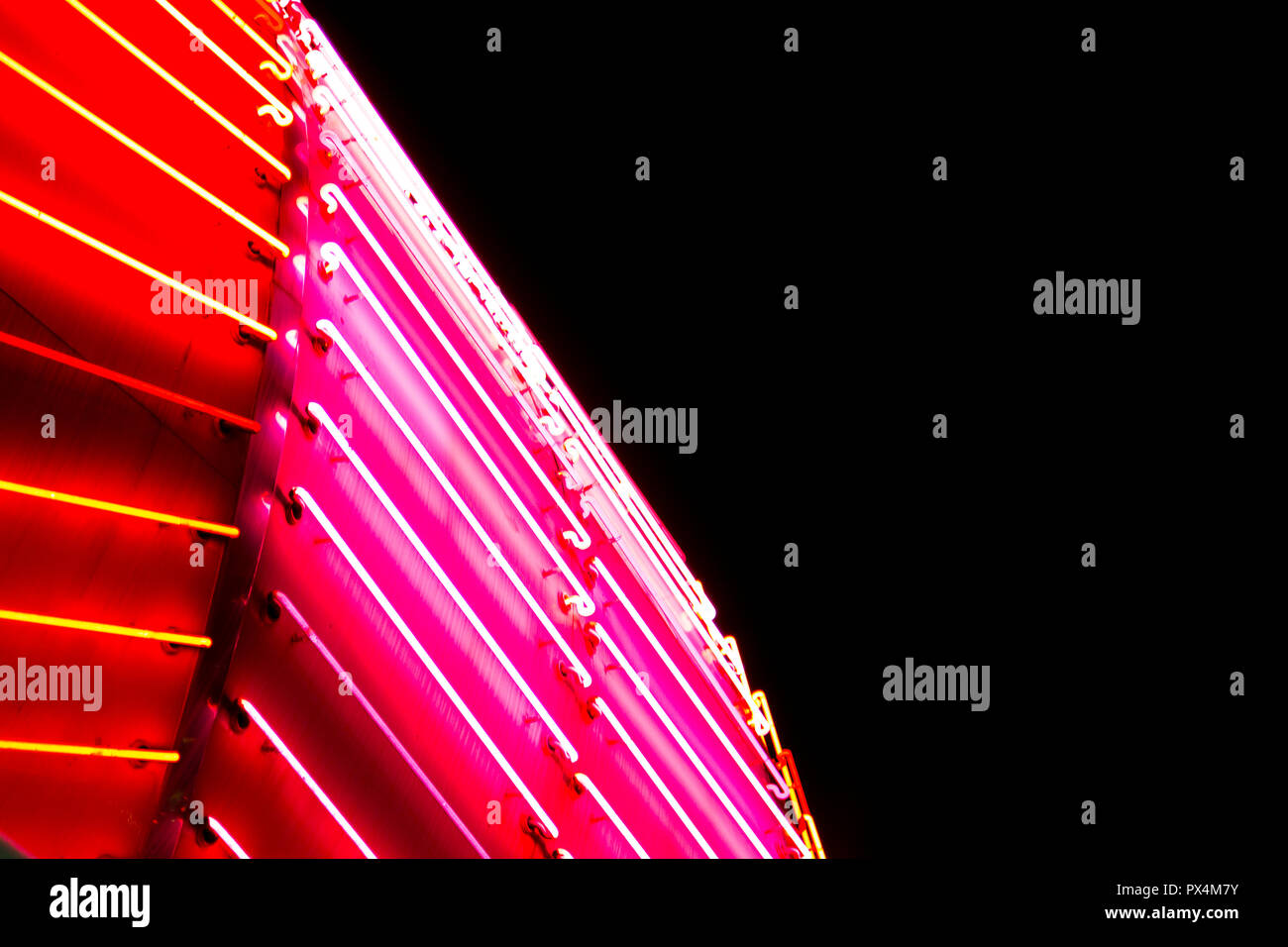 Las Vegas, NV, USA. Vue détaillée de la signalisation néon à Las Vegas. Banque D'Images